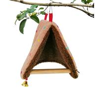 Hamaca para pájaros para jaula - Columpio Triangular para nido de pájaro con percha | Juguete colgante de madera de algodón de peluche | Accesorios de interior para mascotas, para periquitos, Cal