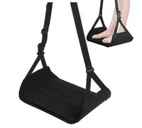 Hamaca para pies de avión, hamaca de pie - Escritorio grande ajustable - Hamaca con base de soporte extraíble - Perchas cómodas para pies, largo vuelo, accesorios de viaje