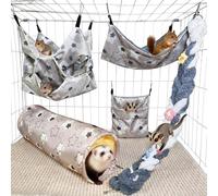 Hamaca para ratas, deslizador de azúcar, cuerdas de escalada, juguetes para ratas, túneles colgantes, hamaca, columpio, ardilla, escondite, jaula de cama, accesorios para ratón, hámster, chinchilla