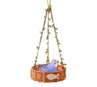 Hamaca para red con cuerda para pájaros naturales para el pájaro | Hamaca periquito | Imitación de ratán vintage tejido a mano transpirable fácil de limpiar