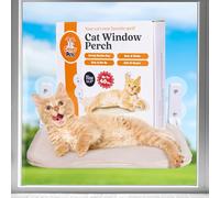 Hamaca para ventana de gato, percha inalámbrica para ventana para gatos con 4 copas fuertes para sol, estante de ventana para gatos fácil de instalar y seguro, estante plegable para ahorrar espacio