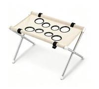 Hamaca Peluquería Canina con Soporte Arnés para Perros y Gatos Cortaúñas | Malla de secado rápido, estructura metálica triangular estable, plegable, diseño de 8 agujeros ajustables(Caqui)