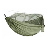 Hamaca portátil para exteriores, diseño antivuelco para acampar y viajes, equipo colgante ligero verde militar para aventureros y entusiastas del aire libre