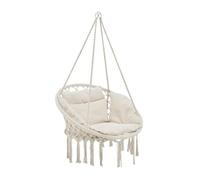 Hamaca silla colgante con cojín kailua algodón poliéster crema [casa.pro]