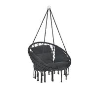 Hamaca silla colgante con cojín kailua algodón poliéster negro [casa.pro]