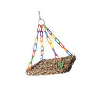 Hamaca tejida de hierba natural para pájaros, cómoda nido de loros, juguete colgante para loros y canarios