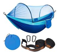 Ultraligera Hamaca con Mosquitera 300KG de Capacidad de Carga | Hamaca Jardin Exterior Amaca Secado Rápido | Nylon Paracaídas Transpirable Hamaca Colgante para Acampar, Mochilero y Senderismo