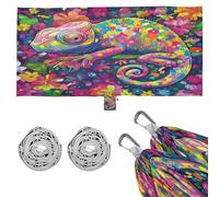 Hamacas de camaleón de belleza para acampar con bolsa de transporte portátil, hamaca portátil para patio exterior, patio trasero junto a la piscina