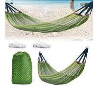 Hamacas de Cuerda para Hamaca para Acampar de Nylon Nylon liviano Exterior con Correas de árbol y Bolsa de Almacenamiento para el Exterior, Campamento de 102 x 51 Pulgadas de Hamaca Verde