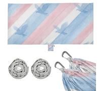 Hamacas de papel tapiz de rayas de acuarela para exteriores con correas de árbol, hamaca colgante para patio, patio trasero y piscina
