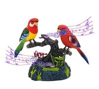 HAMAGI electrónico para Loros | Loros operados con batería eléctrica Realista - Sparrow Bird Repite lo Que Dices, inducción Loro eléctrico para jardín
