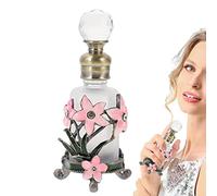 HAMAGI Perfume vacías Vintage,Flor Botella Vidrio Esmaltado Estilo Vintage | Regalo decoración tocador Pintado a Mano para Mujer, colección Adornos para el hogar