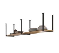 Hamankim Estante Colgante Moderno con Marco de Hierro y Madera, Organizador para ollas, sartenes, Copas de Vino, Balcones, Plantas, estantes flotantes para decoración del hogar.(1-Layer 120x30x40cm)