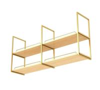 Hamankim Estante de Techo Colgante para Plantas y Flores, Estante Flotante para Almacenamiento, Ideal para la decoración de Cocina, Comedor o Bar. Botellero Industrial de 2 Niveles.(Gold,80x30x80cm)