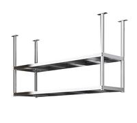 Hamankim Estante de Techo/Estante de Almacenamiento de Acero Inoxidable, Expositor Flotante de 2 Niveles para Garaje, Restaurante, almacén, hogar, Organizador, balcón, Plantas y Flores(90x35x80cm)