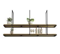 Hamankim Estante de Techo para Plantas y Flores | Estantería Colgante Moderna con botellero | Soporte de Madera Colgante para decoración de restaurantes, Bares y hogares(150x30x80cm)