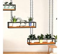 Hamankim Estante suspendido para Interiores, botellero suspendido del Techo, Soporte Creativo para Flores de Metal para la Cocina. Estante para ollas para el salón, Bar o Restaurante(A,120x25x15cm)