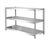 Hamankim Estantería Resistente, Mesa de Trabajo, Organizador para microondas, estantería Industrial de 3 Niveles para Utensilios de Cocina, Estante de Acero Inoxidable.(80x40x80cm)
