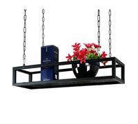 Hamankim Estantes Negros de Techo con Base de Rejilla Soporte Flotante para Copas de Vino Expositor metálico para Bar cafetería Restaurante Soporte para Flores en Plantas industriales(80x25x15cm)