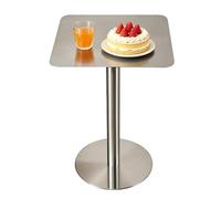 Hamankim Mesa de Bar de Acero Inoxidable, mesas de Centro y mesitas auxiliares con Base Cuadrada, Mesa de Comedor de Altura de Barra y mesitas Altas para restaurantes, Salones bistrós(40x40x95cm)