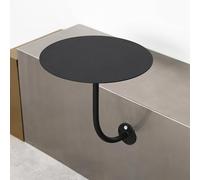 Hamankim Mesa de Comedor para Patio Negra, Mesa de Bar montada en la Pared, Mesa Auxiliar Redonda de 13,8”/15,7”/19,6 con Soporte en Forma de L para bistró, cafetería, Oficina en casa(35x35x45cm)