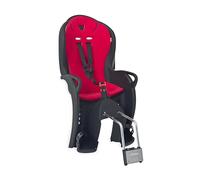 Hamax Kiss Kids - Asiento de Bicicleta Infantil montado en Marco con Soporte bloqueable, Negro con Acolchado Rojo