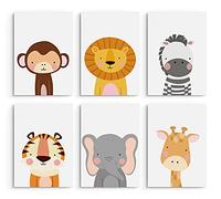 Hambient Laminas Decorativas Infantiles para Cuadros Habitacion Bebe, Niño, Niña - Decoracion Pared Dormitorio Juvenil - 6 Posters 30x40 cm SIN Marco (Animales Safari Africa)