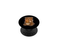 Hambriento Oso jugoso Hamburguesa de Dibujos Animados PopSockets PopGrip Adhesivo