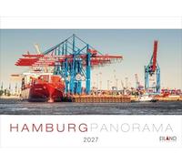 Hamburg Panorama-Postkartenkalender 2027: Reise-Kalender mit 12 atemberaubenden Postkarten der Hansestadt. Städte-Kalender 2027. 23,5 x 17 cm. Querformat.