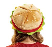 Hamburger Hat, Stage Performance Headdress, Adult Dress Up Costume Prop | Funny Food Headwear for Theater Parties, Fabric Construction | Burger Shape, Costume Accessory, Photo Booth Prop, Event Use