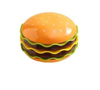 Hamburger Plates and Bowls Sets,5/7 Piece Novelty Stackable Burger Dinnerware Set,Hamburger Shape Individua Small Appetizer Plates,for Hot Pot,Sushi,Snacks & Party Tableware (7th floor)