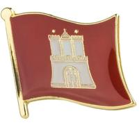 Hamburgo Alemania Hamburgfahne Landesflagge Civil State Hamburg-Mitte White Castle Red Flag Flags 1.7 cm Pin esmaltado, 0.66 Inches, Esmalte, Esmalte