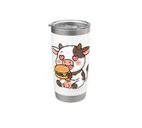 Hamburguesa Amor Vaca Divertida Vaso térmico de acero inoxidable de doble pared