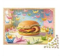 Hamburguesa Bonita Puzzle de 1000 Piezas Papel para Adultos Escena de Grulla Origami Juego de Puzzle 1000 Piezas Decoración Hogar Regalo Relajante Nan
