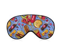 Hamburguesa comida rápida, pizza, perrito caliente, papas fritas (3) Máscaras para dormir Cubierta de ojos Blackout con correa elástica ajustable Venda nocturna para mujeres Hombres Yoga Siesta de v