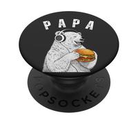 Hamburguesa con Queso Papa Bear Funny Dad Jokes BBQ Lovers PopSockets PopGrip Adhesivo