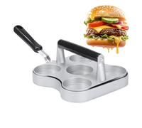 Hamburguesa Patty Maker - 5-Roster Manija de madera de fondo plano Hamburguesa Pileta,Bacon Carne Burger Smasher Herramientas,Adecuado para la cocina, para barbacoas, eventos al aire libre y fuera del