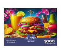 Hamburguesa Rompecabezas 1000 Piezas para Adultos Y Niños Alimentos Construir Maquetas Decoración Hogar Juegos Educativos Juegos Entretenimiento52x38cm/1000pcs