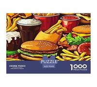 Hamburguesa Rompecabezas 1000 Piezas para Adultos Y Niños Alimentos Impossible Regalos Habilidad Familiar Idea De Regalo para Ella O É 70x50cm/1000pcs