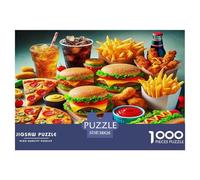 Hamburguesa Rompecabezas 1000 Piezas para Adultos Y Niños Alimentos Infantil Impossible cochetón 3D Juego Familiar Idea De Regalo para Ella O É 38x26cm/1000pcs