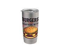 Hamburguesas de queso Hamburguesas de queso Amantes de la comida rápida Arte de carne a la parrilla Vaso térmico de acero inoxidable de doble pared