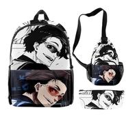 Hamender Blue Lock Anime - Mochila + bolsa de hombro + estuche para bolígrafo, estampado Isagi Yoichi, espaciosa y organizada, tela Oxford duradera, para la escuela, viajes y fanáticos del anime, Tipo