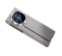 HAMEXLN Carcasa para Huawei Mate X6, Ventana De Visión Transparente Funda De Cuero Auténtico con Soporte Auto-Reposo/Activación Caso,Gris,Mate X6