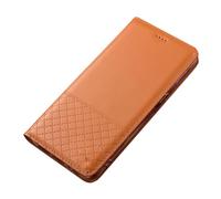 HAMEXLN Carcasa para iPhone 17 Pro Max/17 Pro/Air/17, Cartera Plegable Funda Cuero Auténtico Abatible Protectora Cuerpo Completo Caso,Naranja,17