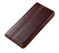 HAMEXLN Funda para iPhone 17 Pro Max/17 Pro/Air/17, Cuero Genuino Carcasa Billetera Función De Soporte Abatible Protección Completa Caso,Café,17