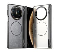 HAMEXLN Magnética Carcasa para Huawei Mate X6, Enchapado Claro Funda Trasera Bisagras Anti-Rasguños Protección De Cámara Caso,Negro,Mate X6