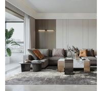 HAMID - Alfombra de Lana Alpes Contemporánea, Alfombra Moderna Suave, Alfombra Lana Grande para Salón, Dormitorio, Sala de Estar (Marfil Gris, 230 x 160 cm)