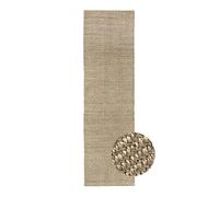 HAMID - Alfombra de Yute Alcázar, 100% Fibra de Yute Natural, Alfombra Suave, Tejida a Mano, Alfombra de Salón, Comedor, Dormitorio, Pasillos, Entrada - Natural (250x80cm)