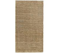 HAMID - Alfombra de Yute Giralda 100% Fibra de Yute Natural, Alfombra Suave y de Alta Resistencia, Tejida a Mano, Alfombra de Salón, Comedor, Dormitorio, Pasillo, Color Natural (110x60m)