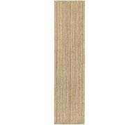 HAMID - Alfombra de Yute Granada 100% Fibra de Yute Natural, Alfombra Suave, Tejida a Mano, Alfombra de Salón, Comedor, Dormitorio, Pasillos, Entrada, Color Natural (350x80cm)